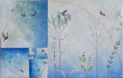 Piante ornamentali ed uccelli,1 (cm. 35x22) - 2002
