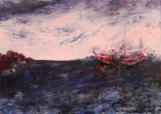 Nave etrusca nella tempesta (cm. 70x50) - 2004